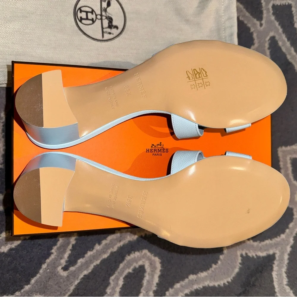 Hermes oasis light blue epsom sandals 38.5 - Picture 6 of 6
